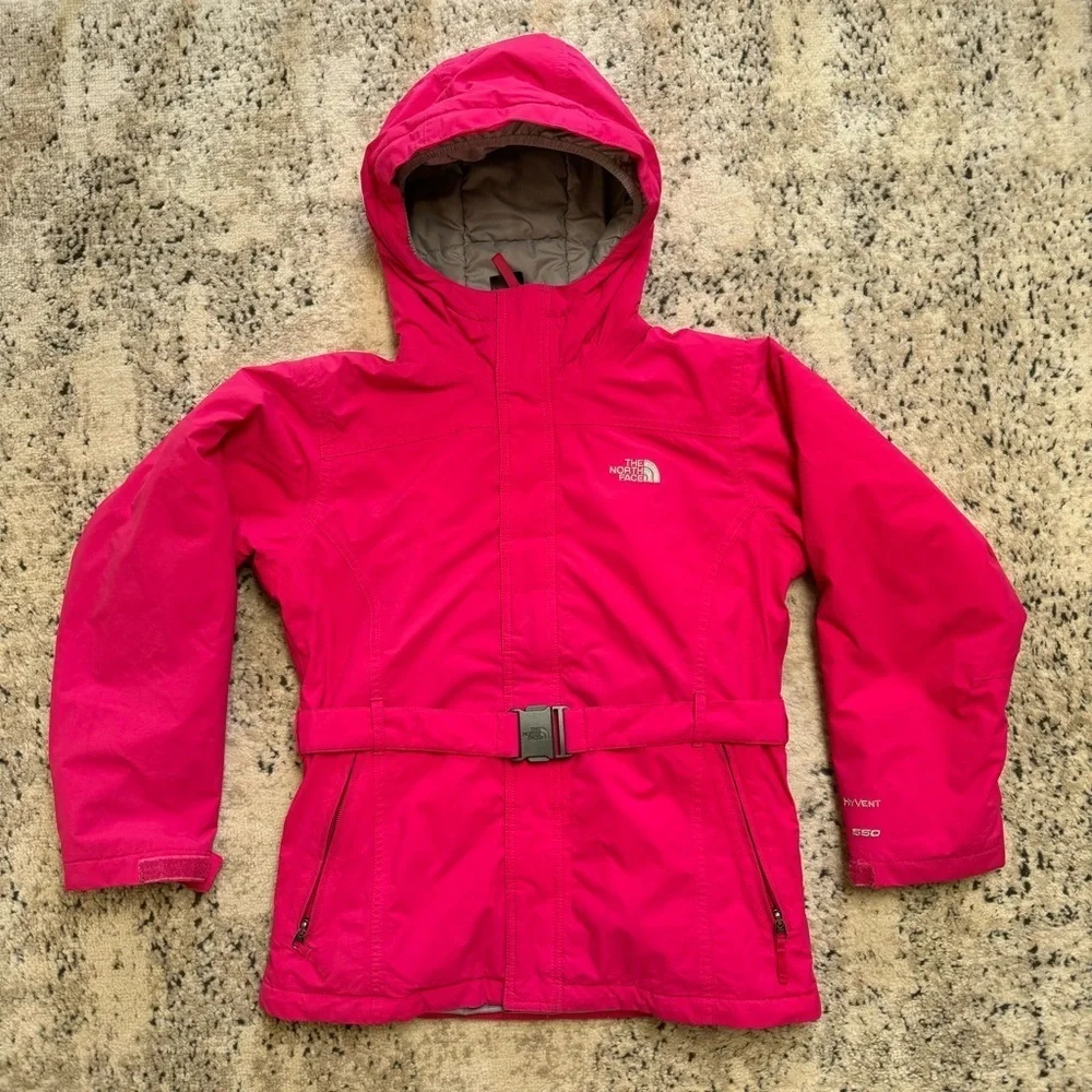 The North Face Greenland Jacket Belted Ski Parka Hyvent 550 Down Pink  L 14/16